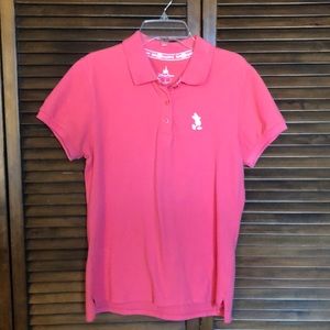 Disney Parks Ladies Polo - Medium - Pink - Embroidered Mickey